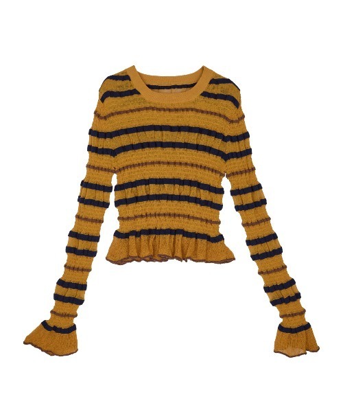BUMPY MULTI BORDER KNIT TOP（ニット/セーター）｜Ameri（アメリ）の