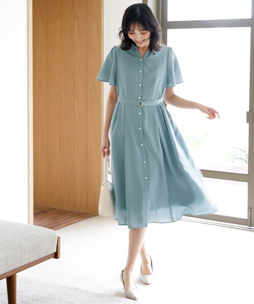 ANY SIS（エニィスィス）の「スムージーポリエステル ワンピース（シャツワンピース・レディース・ネイビー系/ライトグリーン系/ダークブラウン系9/グレー系1/スカイブルー系1・X-LARGE）」の14枚目の写真