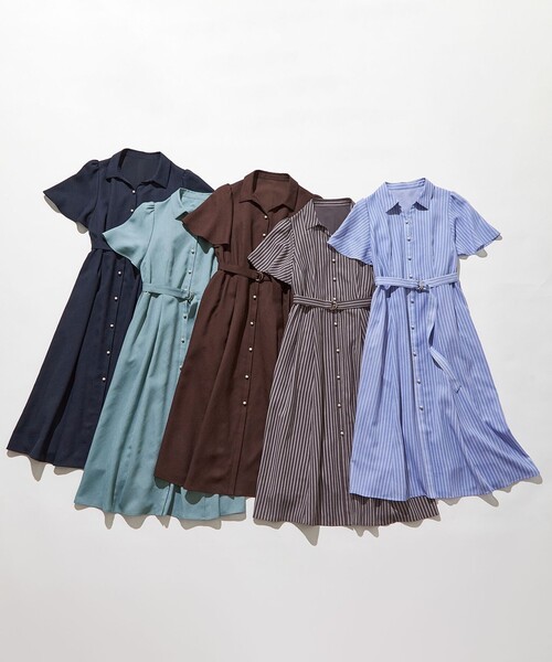 ANY SIS(エニィスィス)の「スムージーポリエステル ワンピース(シャツワンピース・レディース・ネイビー系/ライトグリーン系/ダークブラウン系9/グレー系1/スカイブルー系1・X-LARGE)」の12枚目の写真