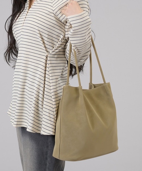 apres jour mignon(アプレジュールミニョン)の「【apresjour mignon×ARIAZ】シンプルトートバッグ(トートバッグ・レディース・ブラック/ベージュ/ダークブラウン・ONESIZE)」の1枚目の写真