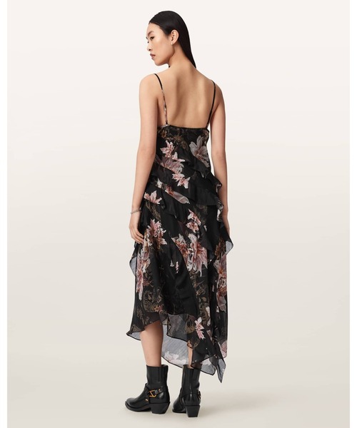 ALLSAINTS（オールセインツ）の「RUTH FLORAL SLIP MAXI DRESS | RUTH フローラル スリップ マキシ ドレス・ワンピース（ワンピース・レディース・ブラック系その他・10/12/8/6/4）」の4枚目の写真