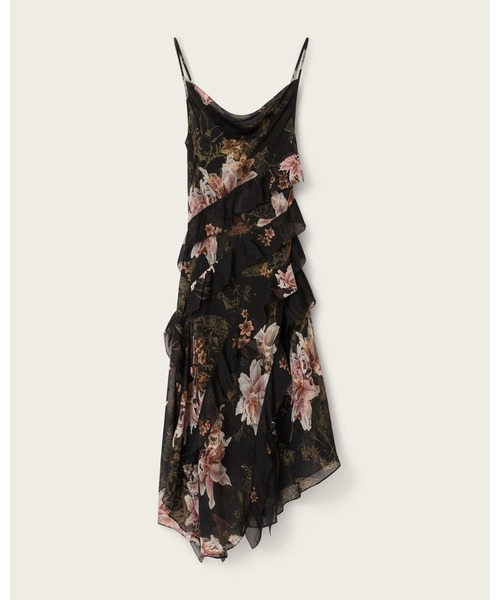 ALLSAINTS（オールセインツ）の「RUTH FLORAL SLIP MAXI DRESS | RUTH フローラル スリップ マキシ ドレス・ワンピース（ワンピース・レディース・ブラック系その他・10/12/8/6/4）」の3枚目の写真