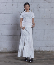 DAUSPICE（ディーオスピス）の「(DUC) Sideline Tiered Long Skirt White（スカート）」
