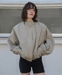 lawgy（ラウジー）の「check stand collar blouson / チェックスタンドカラーブルゾン（ブルゾン）」