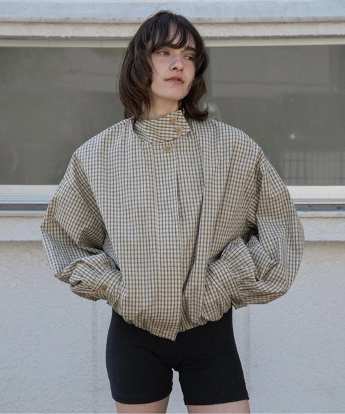 ジャケット・アウター lawgy check stand collar blouson check stand collar blouson / チェックスタンドカラーブルゾン