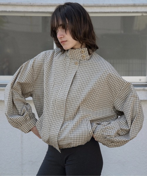 ジャケット・アウター lawgy check stand collar blouson check stand collar blouson / チェックスタンドカラーブルゾン