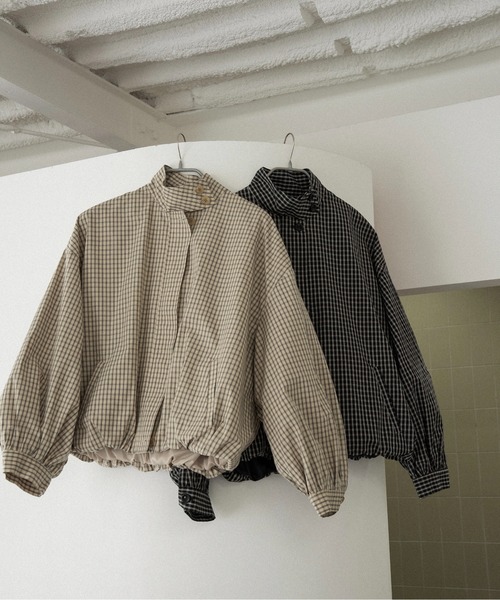 ジャケット・アウター lawgy check stand collar blouson check stand collar blouson / チェックスタンドカラーブルゾン