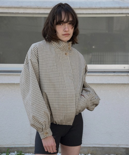 ジャケット・アウター lawgy check stand collar blouson check stand collar blouson / チェックスタンドカラーブルゾン