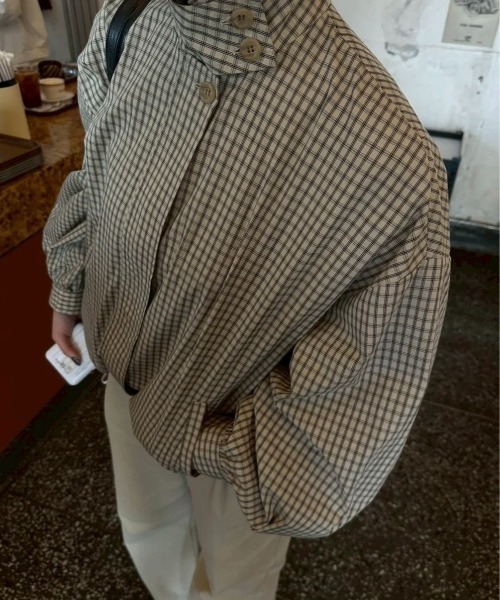 ジャケット・アウター lawgy check stand collar blouson check stand collar blouson / チェックスタンドカラーブルゾン
