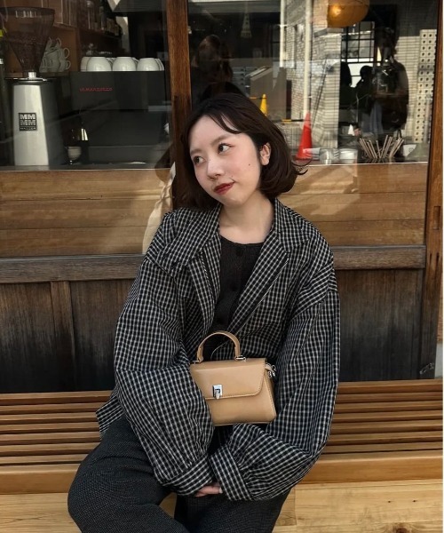ジャケット・アウター lawgy check stand collar blouson check stand collar blouson / チェックスタンドカラーブルゾン