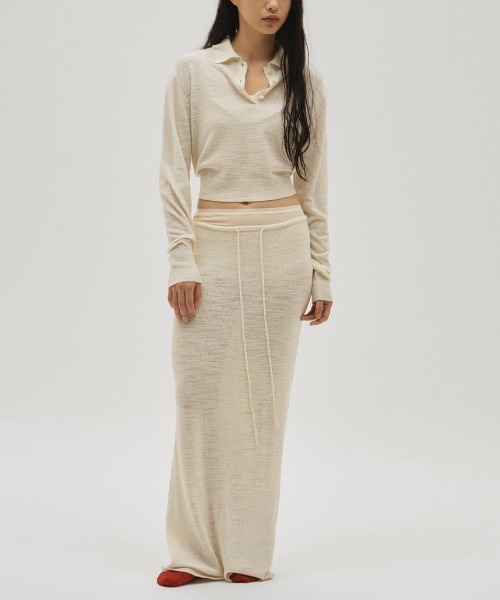 TODAYFUL（トゥデイフル）の「[TODAYFUL/トゥデイフル] レイヤード ポロニットプルオーバー（ニット/セーター・レディース・ブラウン/キナリ・F）」の5枚目の写真