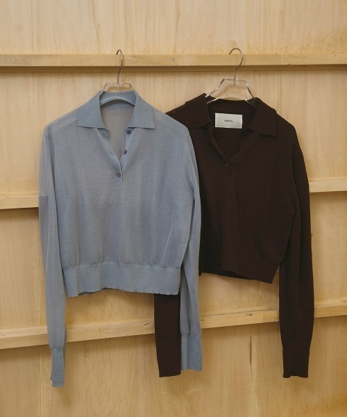 TODAYFUL（トゥデイフル）の「[TODAYFUL/トゥデイフル] レイヤード ポロニットプルオーバー（ニット/セーター・レディース・ブラウン/キナリ・F）」の8枚目の写真