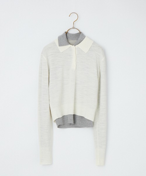 TODAYFUL（トゥデイフル）の「[TODAYFUL/トゥデイフル] レイヤード ポロニットプルオーバー（ニット/セーター・レディース・ブラウン/キナリ・F）」の15枚目の写真