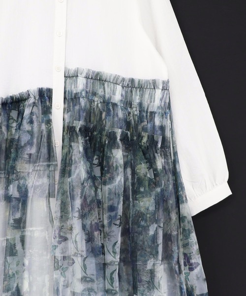 iS ScoLar（イズスカラー）の「561237：魔女の秘密柄チュール重ね異素材切替シャツワンピース（シャツワンピース・レディース・ベージュ/オフホワイト/ブラック・M）」の20枚目の写真