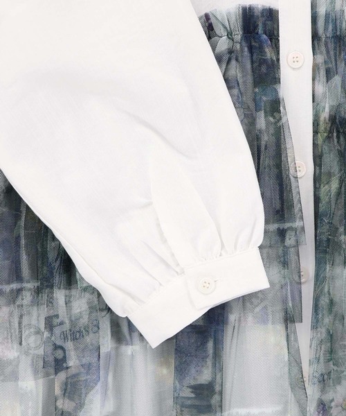 iS ScoLar（イズスカラー）の「561237：魔女の秘密柄チュール重ね異素材切替シャツワンピース（シャツワンピース・レディース・ベージュ/オフホワイト/ブラック・M）」の21枚目の写真