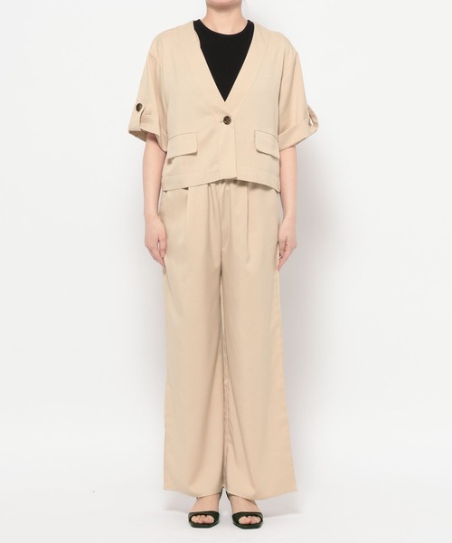 mysty woman（ミスティウーマン）の「【WEB限定】シャツジャケットイージーパンツSETUP 678723（セットアップ・レディース・アイボリー/モカ・FREE）」の22枚目の写真