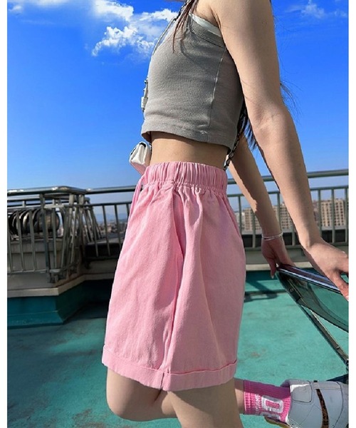 inst.ALL（インストール）の「リラックスカラーショートパンツ（その他パンツ・レディース・ホワイト/ピンク/グリーン/ブラック/イエロー・M）」の16枚目の写真
