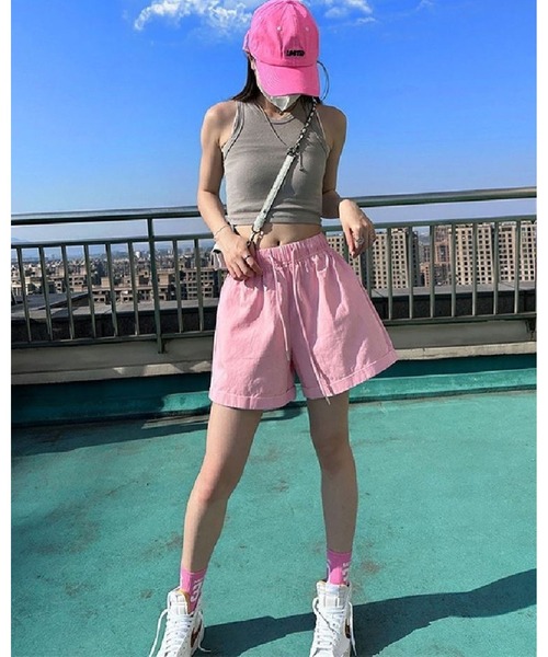 inst.ALL（インストール）の「リラックスカラーショートパンツ（その他パンツ・レディース・ホワイト/ピンク/グリーン/ブラック/イエロー・M）」の17枚目の写真