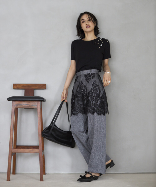 Firsthand(ファーストハンド)の「Firsthand/ファーストハンド メニーボタン コットンモダール 半袖Tシャツ(Tシャツ/カットソー・レディース・オフホワイト/サックスブルー/ブラック・FREE)」の19枚目の写真