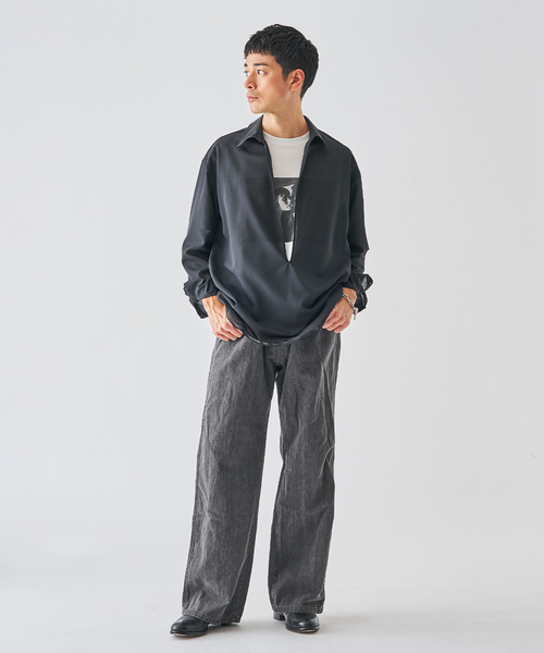 EDIFICE（エディフィス）の「トロピカル スキッパー シャツ（シャツ/ブラウス・メンズ・ベージュ/ブラック/グレー・MEDIUM/LARGE）」の11枚目の写真