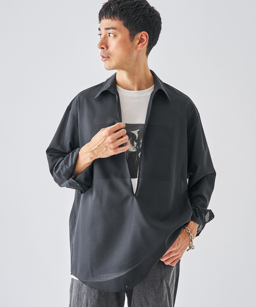 EDIFICE（エディフィス）の「トロピカル スキッパー シャツ（シャツ/ブラウス・メンズ・ベージュ/ブラック/グレー・MEDIUM/LARGE）」の14枚目の写真