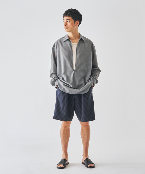 EDIFICE（エディフィス）の「トロピカル スキッパー シャツ（シャツ/ブラウス・メンズ・ベージュ/ブラック/グレー・MEDIUM/LARGE）」の7枚目の写真