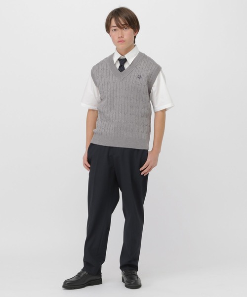 GLOBAL WORK(グローバルワーク)の「スクールCSニットベスト/AND YUA ANY/641524(ベスト・キッズ・ライトベージュ/ネイビー/グレー・150cm/170cm/160cm)」の20枚目の写真