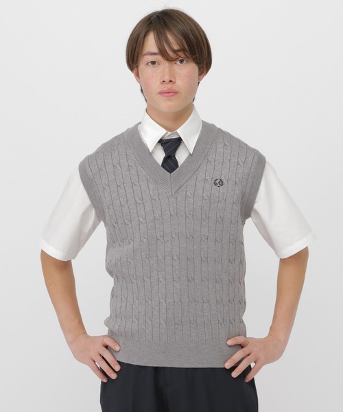 GLOBAL WORK(グローバルワーク)の「スクールCSニットベスト/AND YUA ANY/641524(ベスト・キッズ・ライトベージュ/ネイビー/グレー・150cm/170cm/160cm)」の21枚目の写真