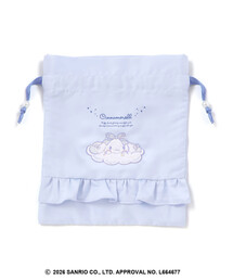 SLAP SLIP（スラップスリップ）の「【シナモロール/ポムポムプリン×SLAPSLIP】フロントプリントフリルチェック巾着（ポーチ）」