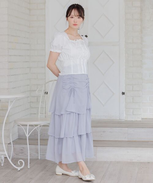 ems excite（エムズエキサイト）の「フロントリボンパフBL（シャツ/ブラウス・レディース・ブルー系その他/ホワイト/ブラック・FREE）」の20枚目の写真