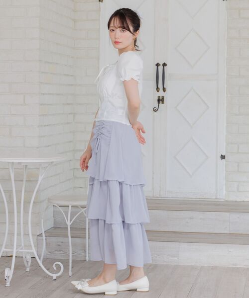 ems excite（エムズエキサイト）の「フロントリボンパフBL（シャツ/ブラウス・レディース・ブルー系その他/ホワイト/ブラック・FREE）」の22枚目の写真