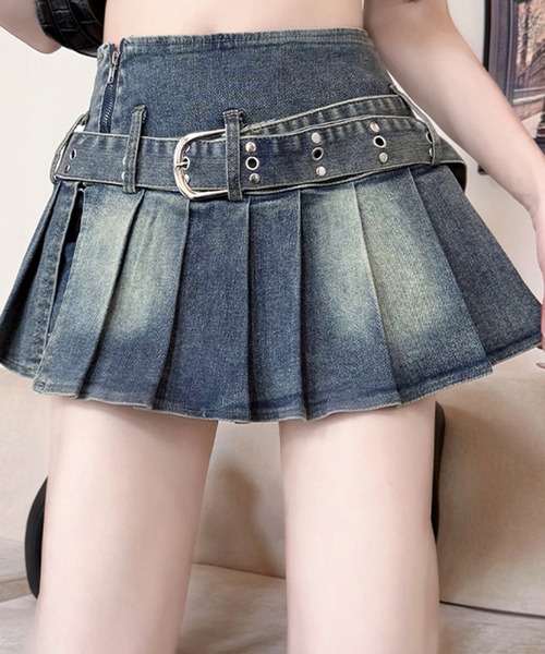 Girly Doll(ガーリードール)の「デニムスカート(スカート・レディース・ブルー/ブラック・S/M/L)」の4枚目の写真
