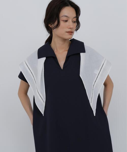 human woman(ヒューマンウーマン)の「◆カットワーク刺繍トライアングルスカーフ(バンダナ/スカーフ・レディース・ホワイト/ブラック・フリ-)」の10枚目の写真