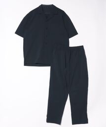 ANPAS（アンパス）の「Short-Sleeve Open-Collar Shirt Matching Set / オープンカラーシャツ ＆ ストレッチテーパードパンツ セットアップ 軽量 ストレッチ 上下セット 半袖 開襟シャツ ボトムス イージーパンツ メンズ（セットアップ）」