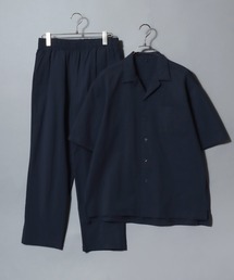 ANPAS（アンパス）の「Short-Sleeve Open-Collar Shirt Matching Set / オープンカラーシャツ ＆ ストレッチテーパードパンツ セットアップ 軽量 ストレッチ 上下セット 半袖 開襟シャツ ボトムス イージーパンツ メンズ（セットアップ）」