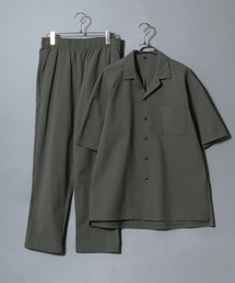 ANPAS（アンパス）の「Short-Sleeve Open-Collar Shirt Matching Set / オープンカラーシャツ ＆ ストレッチテーパードパンツ セットアップ 軽量 ストレッチ 上下セット 半袖 開襟シャツ ボトムス イージーパンツ メンズ（セットアップ）」