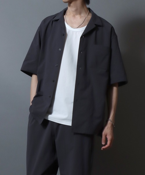 セール】Short-Sleeve Open-Collar Shirt Matching Set / オープン