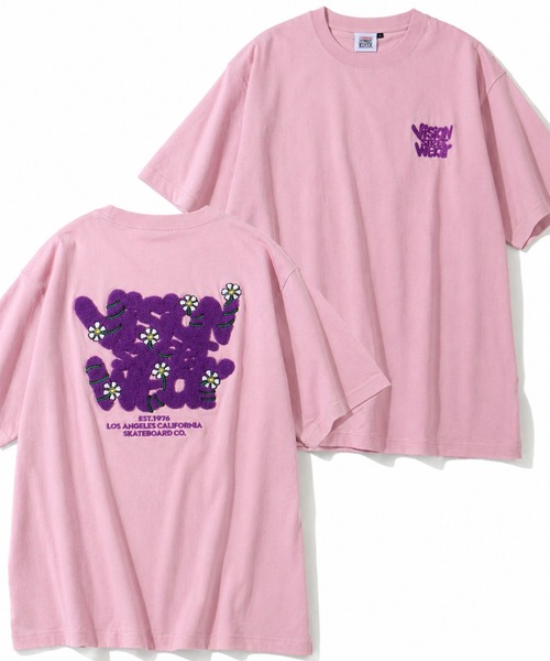 VISION STREET WEAR（ヴィジョンストリートウェア）の「【VISION STREET WEAR/ヴィジョンストリートウェア】Flower Logo Tee /フラワーアートワークデザイン 半袖Tシャツ（Tシャツ/カットソー・メンズ・ブラック/ピンク/ホワイト/イエロー・LL/L/M/FREE）」の4枚目の写真