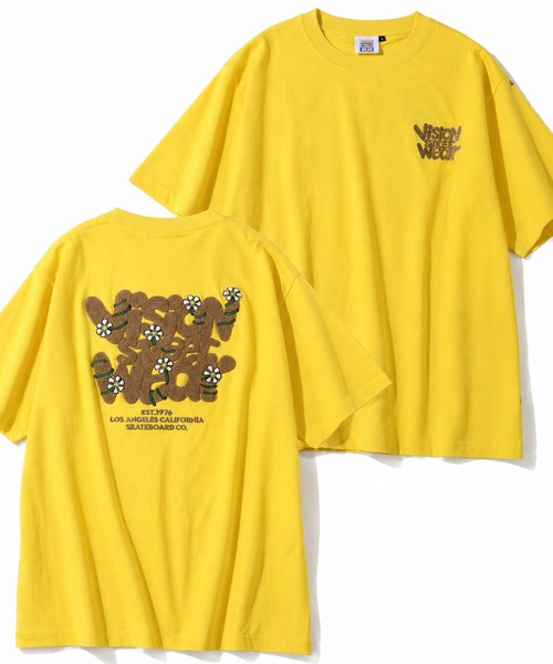 VISION STREET WEAR（ヴィジョンストリートウェア）の「【VISION STREET WEAR/ヴィジョンストリートウェア】Flower Logo Tee /フラワーアートワークデザイン 半袖Tシャツ（Tシャツ/カットソー・メンズ・ブラック/ピンク/ホワイト/イエロー・LL/L/M/FREE）」の3枚目の写真