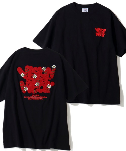 VISION STREET WEAR（ヴィジョンストリートウェア）の「【VISION STREET WEAR/ヴィジョンストリートウェア】Flower Logo Tee /フラワーアートワークデザイン 半袖Tシャツ（Tシャツ/カットソー・メンズ・ブラック/ピンク/ホワイト/イエロー・LL/L/M/FREE）」の8枚目の写真