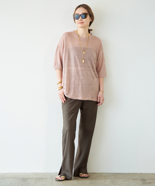 raspail(ラスパイユ)の「*【Raspail/ラスパイユ】 T-Shirt(Tシャツ/カットソー・レディース・モカ/ブラック/ピンク・FREE)」の7枚目の写真