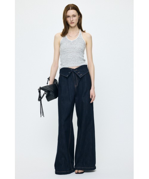 MOUSSY(マウジー)の「HALTER NECK KNIT キャミソール(キャミソール・レディース・ネイビー/ホワイト/ライトブルー・FREE)」の11枚目の写真