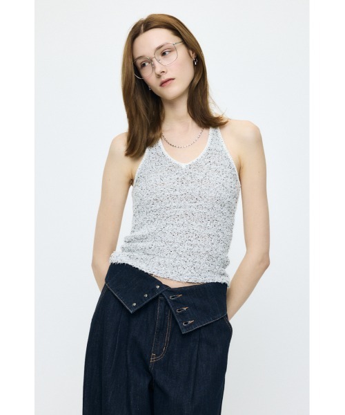 MOUSSY(マウジー)の「HALTER NECK KNIT キャミソール(キャミソール・レディース・ネイビー/ホワイト/ライトブルー・FREE)」の12枚目の写真