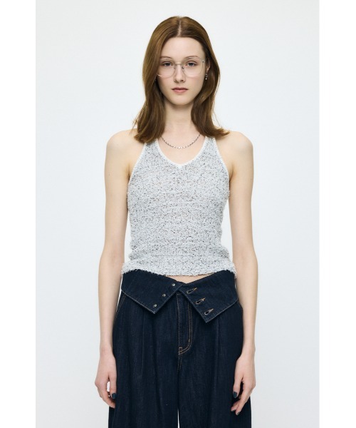 MOUSSY(マウジー)の「HALTER NECK KNIT キャミソール(キャミソール・レディース・ネイビー/ホワイト/ライトブルー・FREE)」の13枚目の写真