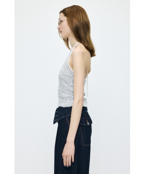 MOUSSY(マウジー)の「HALTER NECK KNIT キャミソール(キャミソール・レディース・ネイビー/ホワイト/ライトブルー・FREE)」の14枚目の写真