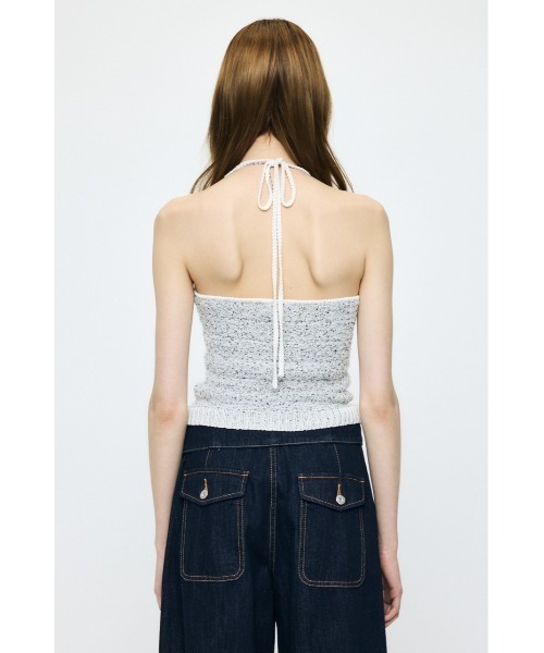 MOUSSY(マウジー)の「HALTER NECK KNIT キャミソール(キャミソール・レディース・ネイビー/ホワイト/ライトブルー・FREE)」の15枚目の写真