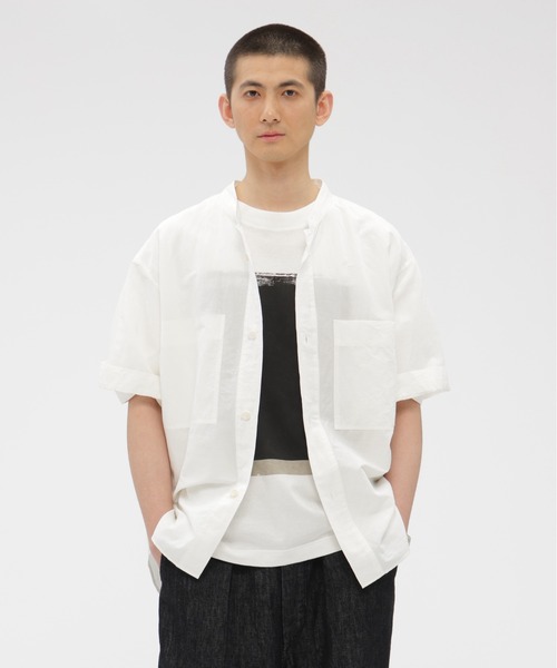 MHL.(エムエイチエル)の「HIGH COUNT DRY COTTON LINEN(シャツ/ブラウス・メンズ・イエロー/ホワイト・SMALL/MEDIUM/LARGE)」の2枚目の写真