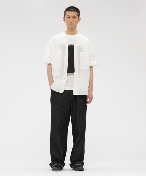 MHL.(エムエイチエル)の「HIGH COUNT DRY COTTON LINEN(シャツ/ブラウス・メンズ・イエロー/ホワイト・SMALL/MEDIUM/LARGE)」の3枚目の写真