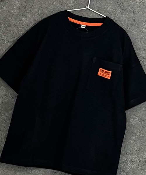 Universal Style Wear（ユニバーサルスタイルウェア）の「胸ポケット付きBIG半袖Tシャツ（Tシャツ/カットソー・キッズ・ライトカーキ/オートミール/ブルー系/ブラック・160/150/140）」の6枚目の写真