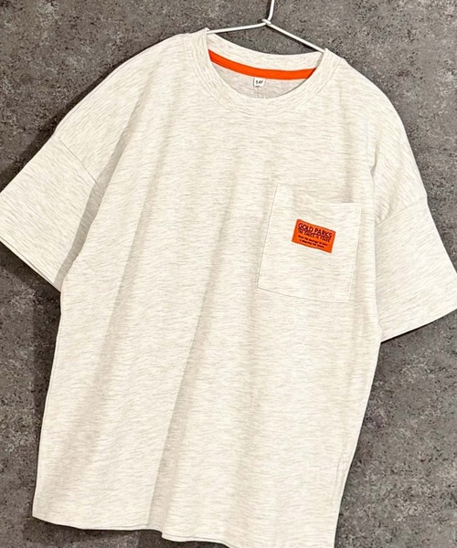 Universal Style Wear（ユニバーサルスタイルウェア）の「胸ポケット付きBIG半袖Tシャツ（Tシャツ/カットソー・キッズ・ライトカーキ/オートミール/ブルー系/ブラック・160/150/140）」の7枚目の写真